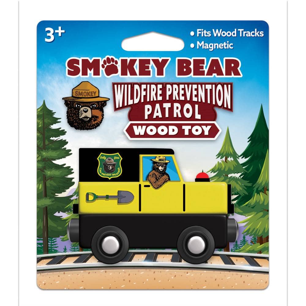 Smokey Bear Jeep Wood Toy Train