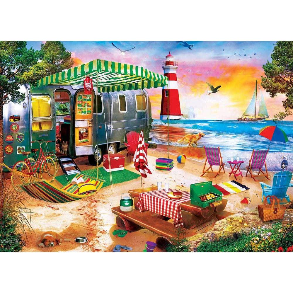 Beach Life - Oceanside Camping 1000 Piece Jigsaw Puzzle (ONLINE ORDER ONLY)