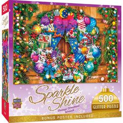 Sparkle & Shine - Vintage Ornament Wreath 500 Piece Glitter Jigsaw Puzzle (ONLINE ORDER ONLY)