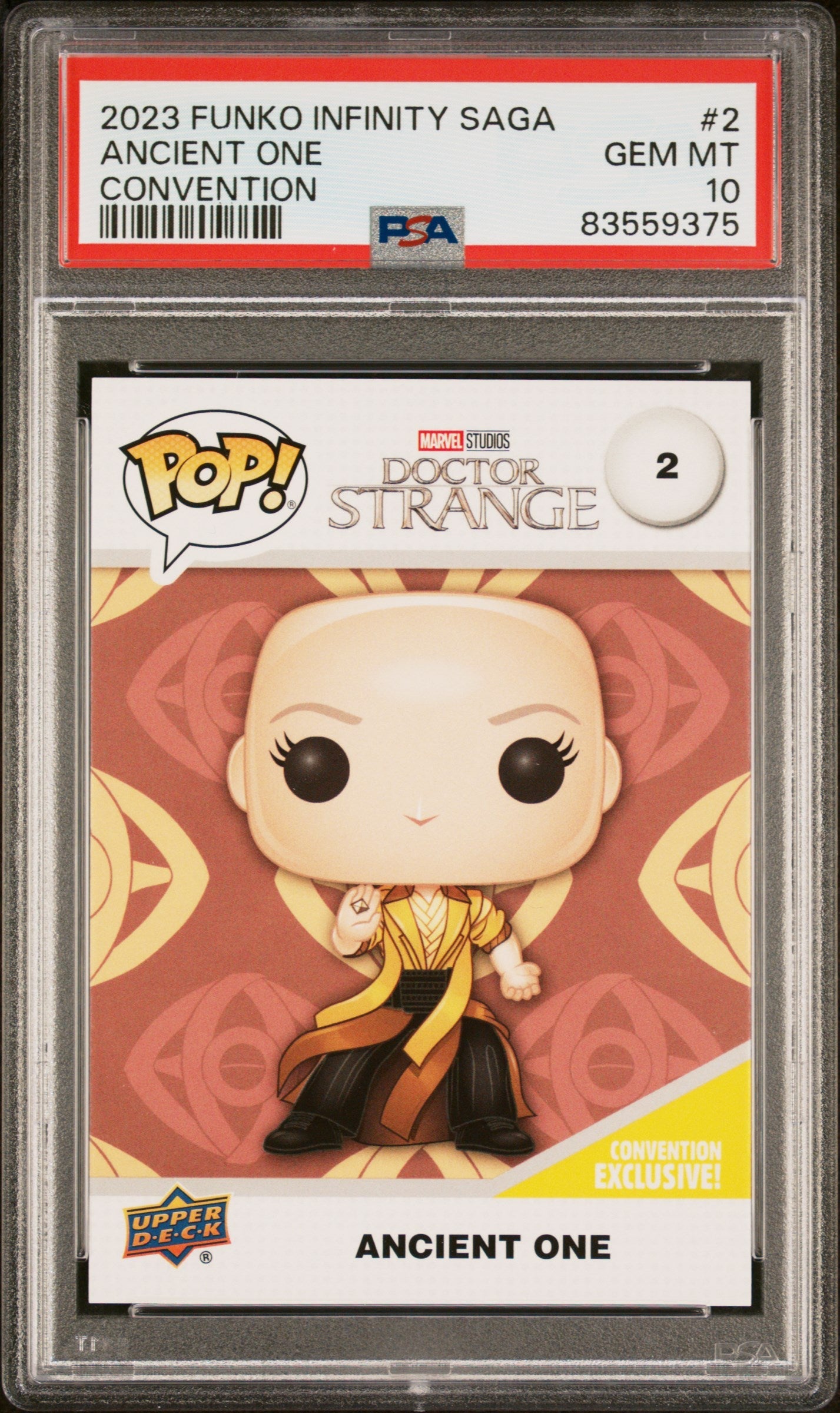 2023 UPPER DECK FUNKO POP MARVEL  ANCIENT ONE CONVENTION #2  PSA 10 (Online Order Only)