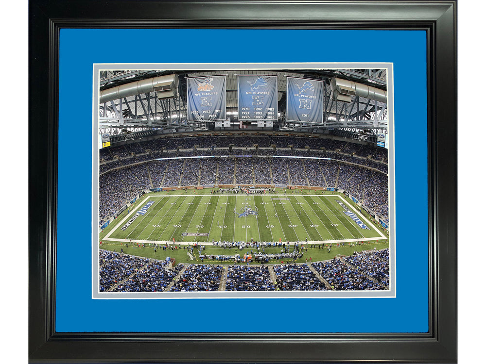 Framed Ford Field Detroit Lions 11"x14" Football Photo Professionally Matted (ONLINE ORDER ONLY)