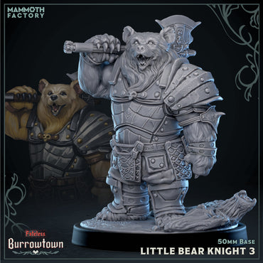 Little Bear Knight (Male Bearfolk Soldier) (ONLINE ORDER ONLY)