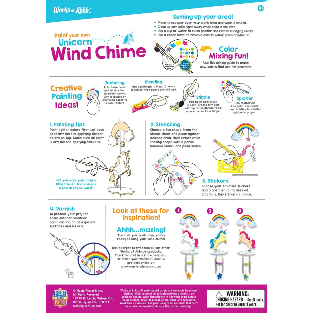 Unicorn Wind Chime Wood Craft & Paint Kit (ONLINE ORDER ONLY)