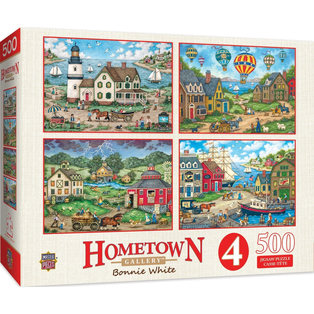 Hometown Gallery - 500 Piece Jigsaw Puzzles 4-Pack