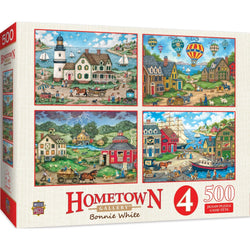 Hometown Gallery - 500 Piece Jigsaw Puzzles 4-Pack