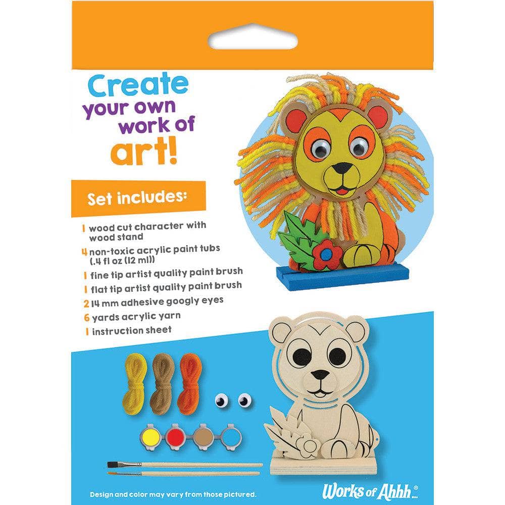 Lion - Wood Yarn Wrapping Craft & Paint Kit (ONLINE ORDER ONLY)