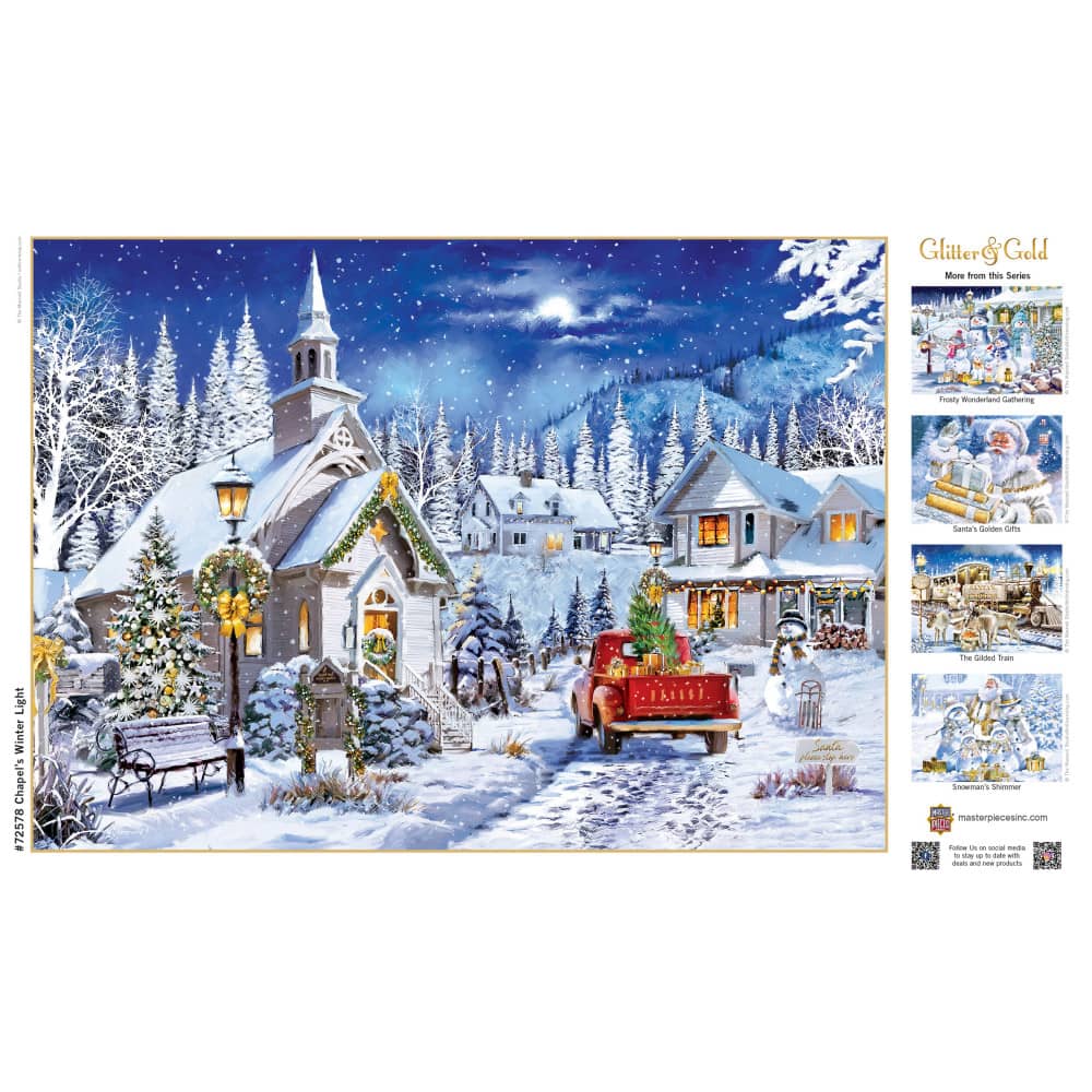 Glitter & Gold - Chapel's Winter Light 1000 Piece Jigsaw Puzzle