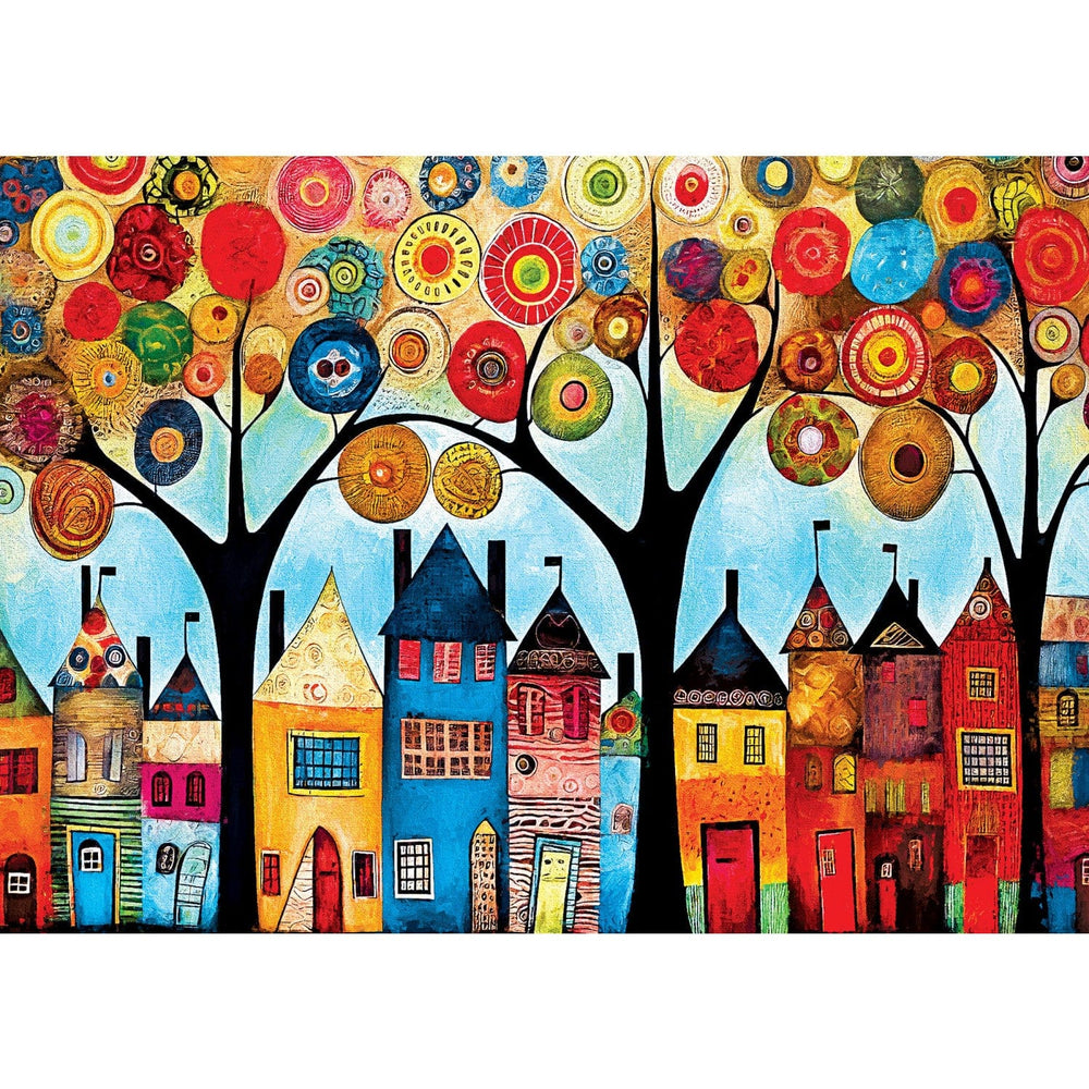 Whimsical Town - Our Neighborhood 500 Piece Jigsaw Puzzle