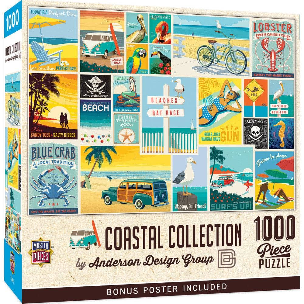 Vintage Posters - Coastal Collection 1000 Piece Jigsaw Puzzle (ONLINE ORDER ONLY)