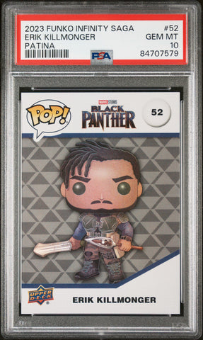 2023 UPPER DECK FUNKO POP MARVEL  ERIK KILLMONGER PATINA #52  PSA 10 (Online Order Only)