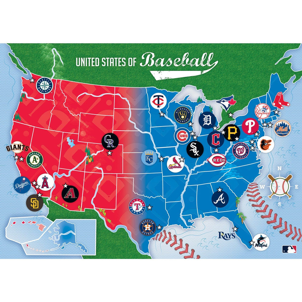 MLB - League Map 500 Piece Jigsaw Puzzle (ONLINE ORDER ONLY)