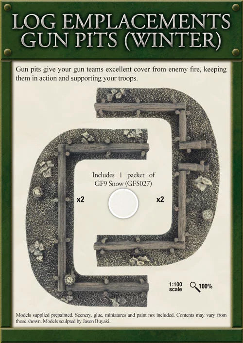 Flames of War: Log Emplacements Gun Pits - Winter
