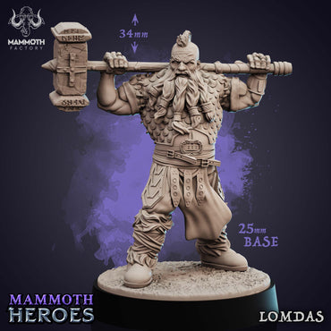 Lomdas (Male Dwarf Barbarian) (Online Order Only)