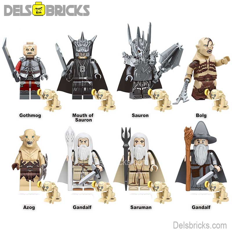 Lord of The Rings Set of 8 Lego Minifigures Custom Toys (ONLINE ORDER ONLY)