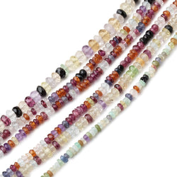 Lot of 6 Strands of Multi Gemstone Faceted Rondelle Beads (ONLINE ORDER ONLY)