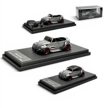 HKM Model VW Beetle Convertible Grey Shark Mouth 1:64