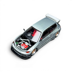 Pop Race Honda Civic EG6 Raw Metal 1:64