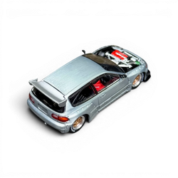 Pop Race Honda Civic EG6 Raw Metal 1:64