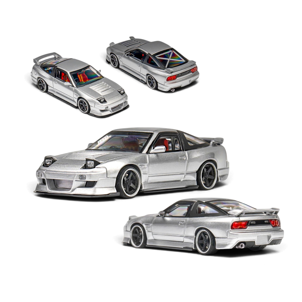 MicroTurbo Nissan 180SX Miyabi Metallic Silver 1:64