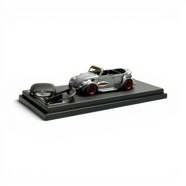 HKM Model VW Beetle Convertible Grey Shark Mouth 1:64