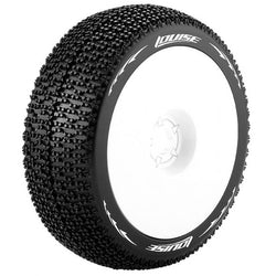 Louise R/C B-Maglev 1/8 Soft Front/Rear, 17mm Hex, Mounted on White Rim LT3100SW (ONLINE ORDER ONLY)