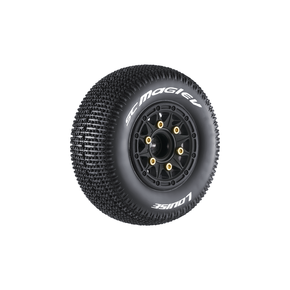 Louise R/C SC-Maglev 1/10 Short Course Tires, Soft, 12, 14 & 17mm Removable Hex on Black Rim (2) LT3145SB (ONLINE ORDER ONLY)