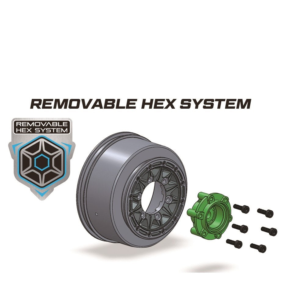 Louise R/C SC-Turbo 1/10 Short Course Tires, Soft, 12, 14 & 17mm Removable Hex Glued on Black Rim (2) LT3147SB (ONLINE ORDER ONLY)