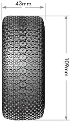 Louise R/C SC-Turbo 1/10 Short Course Tires, Soft, 12, 14 & 17mm Removable Hex Glued on Black Rim (2) LT3147SB (ONLINE ORDER ONLY)