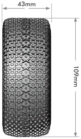 Louise R/C SC-Turbo 1/10 Short Course Tires, Soft, 12, 14 & 17mm Removable Hex Glued on Black Rim (2) LT3147SB (ONLINE ORDER ONLY)