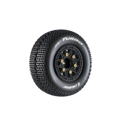 Louise R/C SC-Turbo 1/10 Short Course Tires, Soft, 12, 14 & 17mm Removable Hex Glued on Black Rim (2) LT3147SB (ONLINE ORDER ONLY)