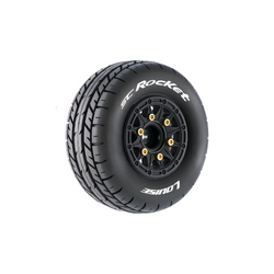 Louise R/C SC-Rocket 1/10 Short Course Tires, Soft, 12, 14 & 17mm Removable Hex on Black Rim (2) LT3154SB (ONLINE ORDER ONLY)