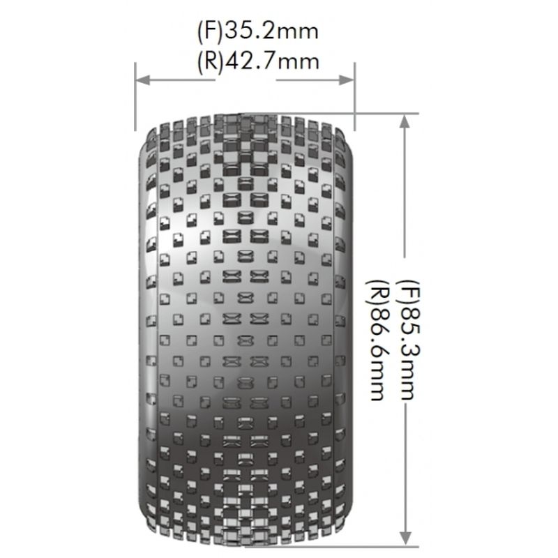 Louise R/C E-Hornet 1/10 4WD Front Buggy Tire Soft, 12mm Hex, Mounted LT3170SWKF (ONLINE ORDER ONLY)