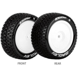 Louise R/C E-Maglev 1/10 4WD Front Buggy Tire, Soft, Mounted on White LT3174SWKF (ONLINE ORDER ONLY)