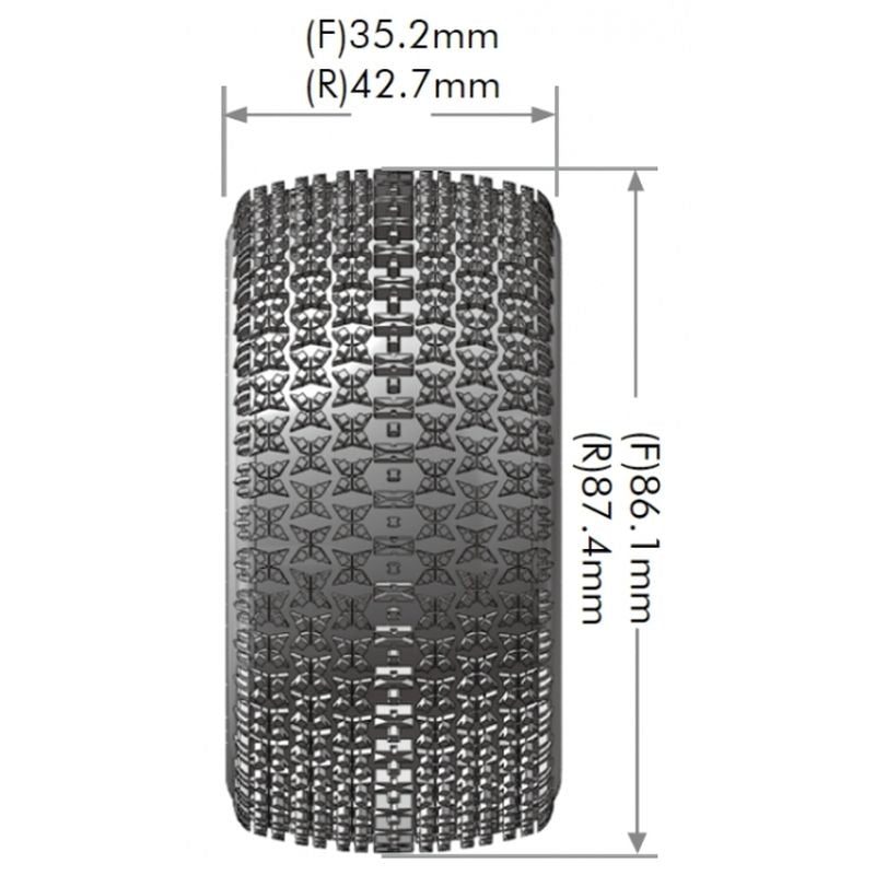 Louise R/C E-Maglev 1/10 4WD Rear Buggy Tire, Soft, Mounted on White LT3176SWKR (ONLINE ORDER ONLY)