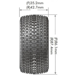 Louise R/C E-Maglev 1/10 4WD Rear Buggy Tire, Soft, Mounted on White LT3176SWKR (ONLINE ORDER ONLY)