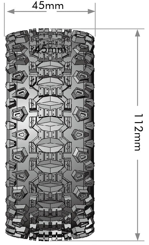 Louise R/C SC-Uphill 1/10 Short Course Tires, Soft, 12, 14 & 17mm Removable Hex Glued on Black Rim (2) LT3223SB (ONLINE ORDER ONLY)