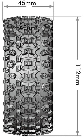Louise R/C SC-Uphill 1/10 Short Course Tires, Soft, 12, 14 & 17mm Removable Hex Glued on Black Rim (2) LT3223SB (ONLINE ORDER ONLY)