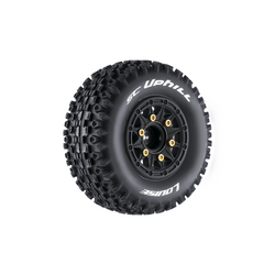 Louise R/C SC-Uphill 1/10 Short Course Tires, Soft, 12, 14 & 17mm Removable Hex Glued on Black Rim (2) LT3223SB (ONLINE ORDER ONLY)