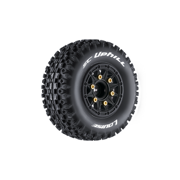 Louise R/C SC-Uphill 1/10 Short Course Tires, Soft, 12, 14 & 17mm Removable Hex Glued on Black Rim (2) LT3223SB (ONLINE ORDER ONLY)