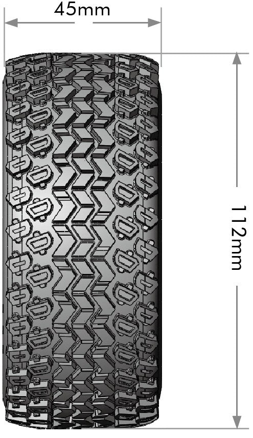 Louise R/C SC-Hummer 1/10 Short Course Tires, Soft, 12, 14 & 17mm Removable Hex Glued on Black Rim (2) LT3224SB (ONLINE ORDER ONLY)