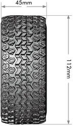 Louise R/C SC-Hummer 1/10 Short Course Tires, Soft, 12, 14 & 17mm Removable Hex Glued on Black Rim (2) LT3224SB (ONLINE ORDER ONLY)