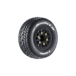 Louise R/C SC-Rocket M Oval Track 1/10 Short Course Tires, Super Soft, 12, 14 & 17mm Hex on Black Rim (2) LT3228VB (ONLINE ORDER ONLY)