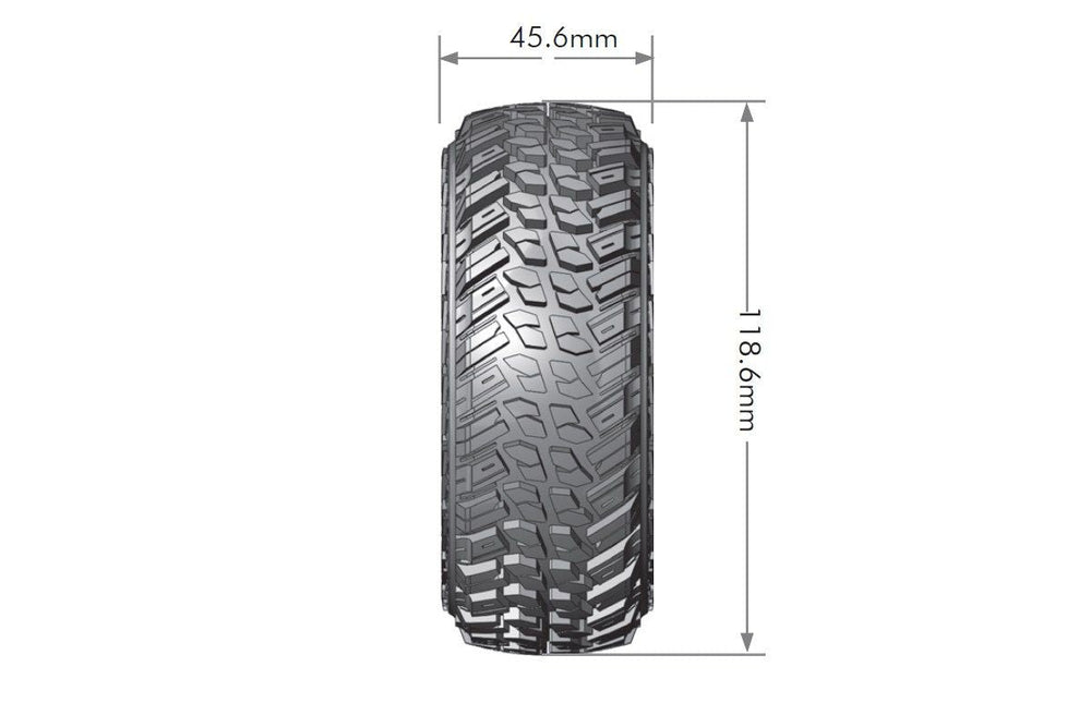 Louise R/C CR-Griffin 1/10 1.9" Crawler Tires, 12mm Hex Mounted on Black Chrome Rim, Super Soft, Front/Rear (2) LT3230VBC (ONLINE ORDER ONLY)