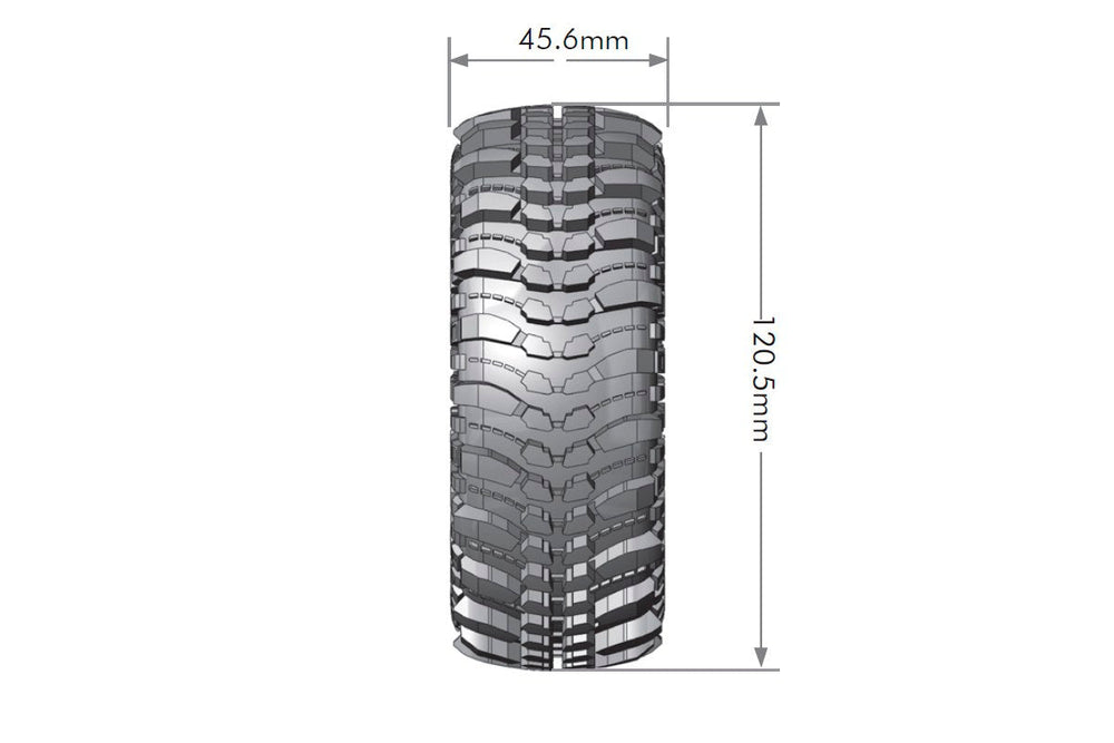 Louise R/C CR-Champ 1/10 1.9" Crawler Tires, 12mm Hex, Super Soft, Mounted on Black Rim, Front/Rear (2) LT3231VB (ONLINE ORDER ONLY)