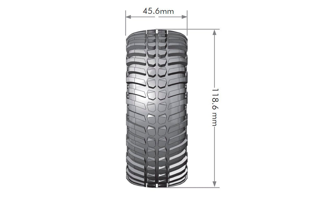 Louise R/C CR-Ardent 1/10 1.9" Crawler Tires, 12mm Hex, Super Soft, Mounted on Black Chrome Rim, Front/Rear (2) LT3232VBC (ONLINE ORDER ONLY)