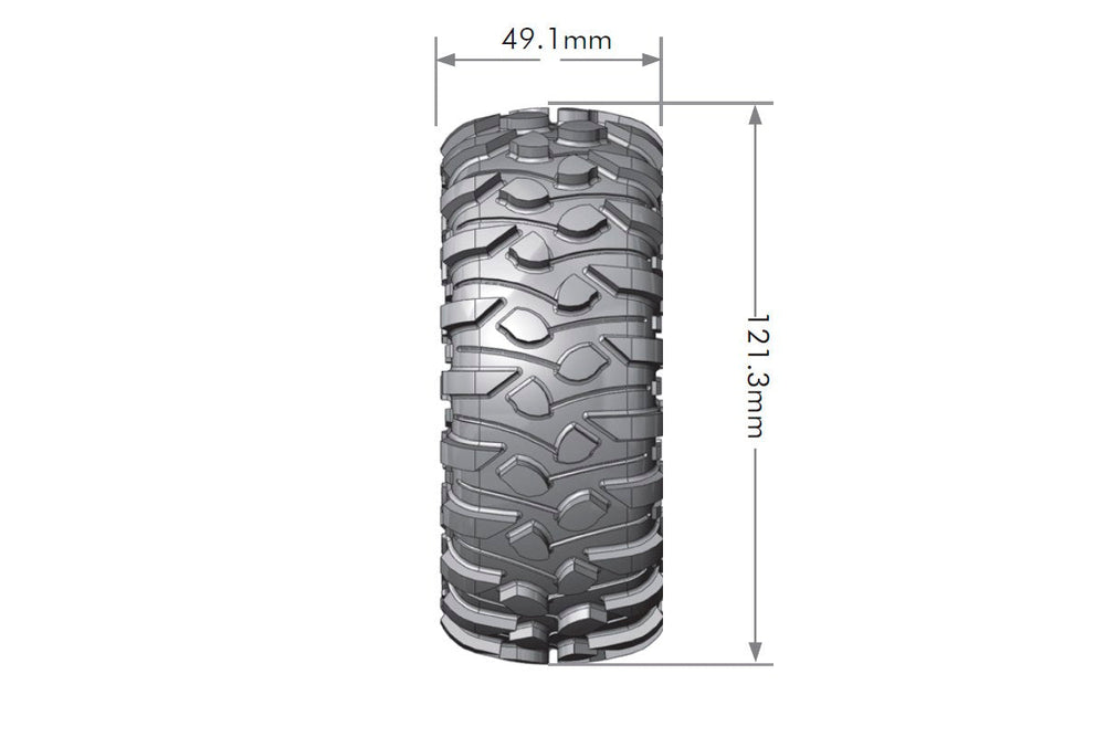 Louise R/C CR-Rowdy 1/10 1.9" Crawler Tires, 12mm Hex, Super Soft, Mounted on Black Rim, Front/Rear (2) LT3233VB (ONLINE ORDER ONLY)