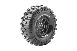 Louise R/C CR-Rowdy 1/10 1.9" Crawler Tires, 12mm Hex, Super Soft, Mounted on Black Rim, Front/Rear (2) LT3233VB (ONLINE ORDER ONLY)