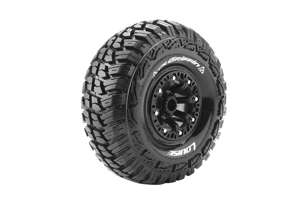 Louise R/C CR-Griffin 1/10 2.2" Crawler Tires, 12mm Hex, Super Soft, Mounted on Black Rim, Front/Rear (2) LT3235VB (ONLINE ORDER ONLY)