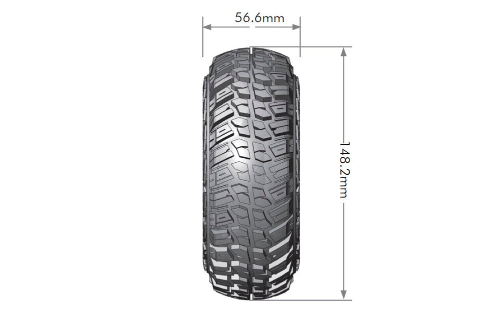 Louise R/C CR-Griffin 1/10 2.2" Crawler Tires, 12mm Hex, Super Soft, Mounted on Black Rim, Front/Rear (2) LT3235VB (ONLINE ORDER ONLY)