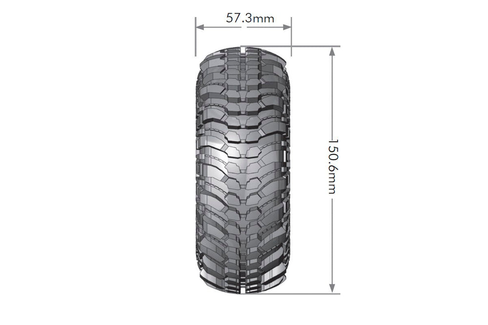 Louise R/C CR-Champ 1/10 2.2" Crawler Tires, 12mm Hex, Super Soft, Mounted on Black Rim, Front/Rear (2) LT3236VB (ONLINE ORDER ONLY)